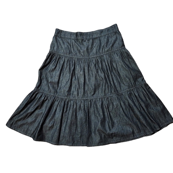 Time and Tru size 12 black tiered skirt NWT denim cotton - Picture 7 of 13